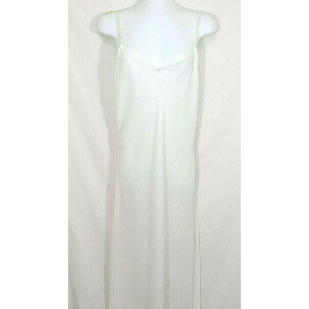 Vintage Wondermaid Nightgown 36 Long Ivory Sheer Chemise No Lace USA 60s